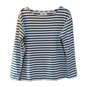 Everlane Women's M Black & White Nautical Beachy Quiet Luxury 100% Cotton Top